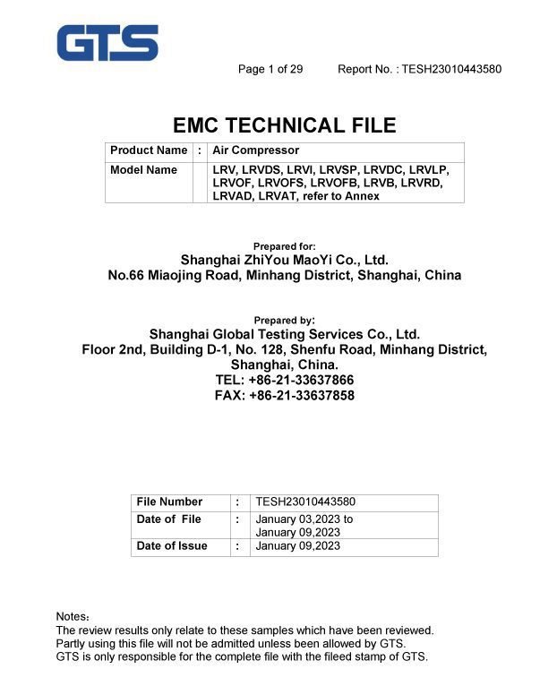 Lereve Air Compressor CE